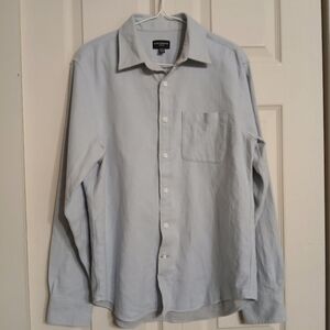 Club Monaco Cotton Button Up Men's Light Blue Shirt, Size Medium (M)